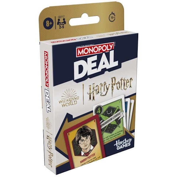 Monopoly Deal Harry Potter, Nopea korttipeli 15 min, Hasbro Games, Alkaen 8 vuotta Flerfärgad