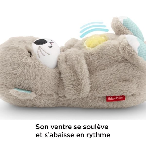Fisher-Price - Ma Loutre Câlins Bonne Nuit - Pehmolelu yövalo vauvalle, musiikkia ja valoa - Kehityslelu - Vauvasta alkaen FXC66 Min utter gosar god natt