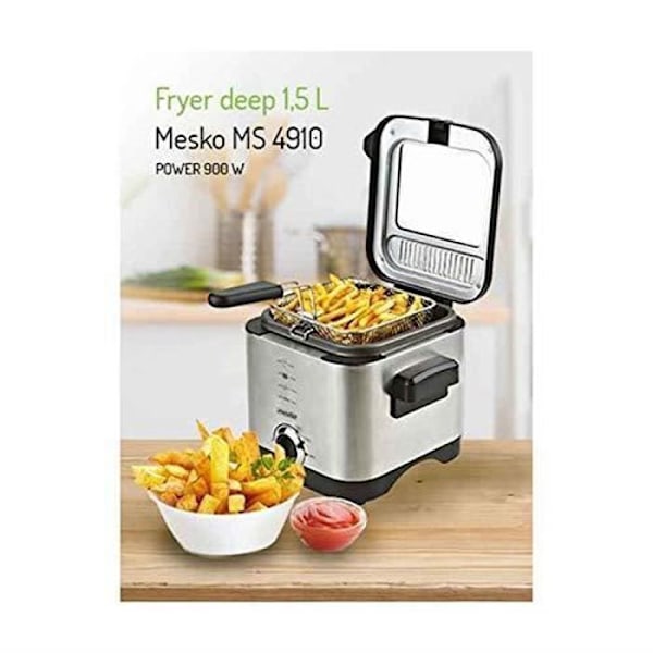 Friture - ADLER - MS 4910 - 1,5 L - 900 W - Sølv Sølv