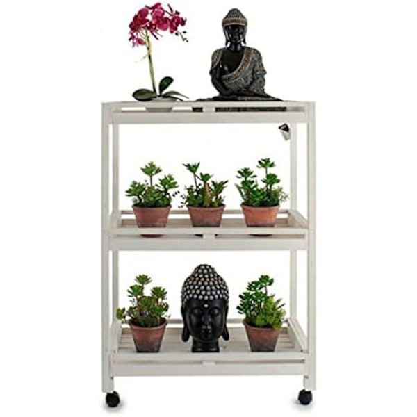 Trähylla - IBERGARDEN - 36 x 104 x 72,5 cm - 3 hyllor - Vit - Vardagsrumsmöbler Flerfärgad