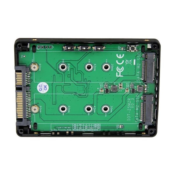 Kaksoismuunnin M.2 SATA 2,5" RAID - STARTECH - 6 Gb/s - musta ja hopea