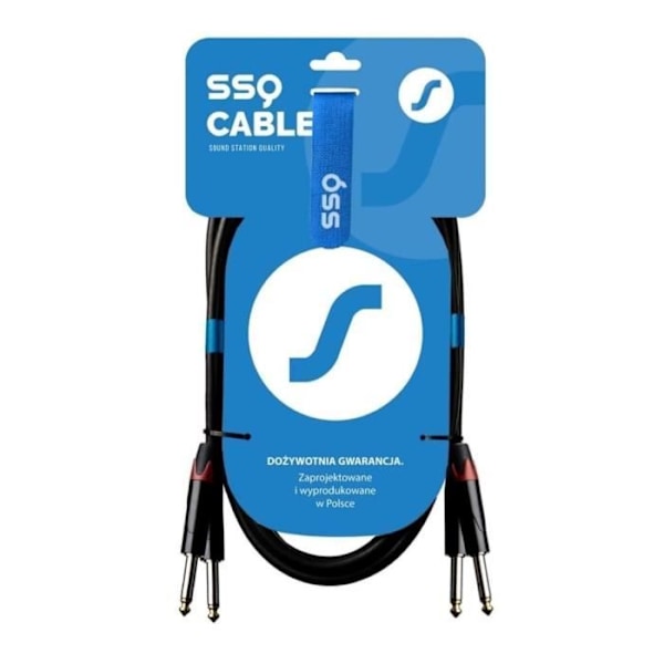 SSQ JMJM2 - Kaapeli 2x Jack mono 6,3 mm - 2x Jack mono 6,3 mm, 2 m