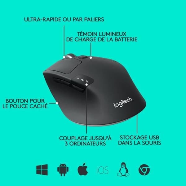 Hiiri - Langaton - Logitech - M720 Triathlon - Musta