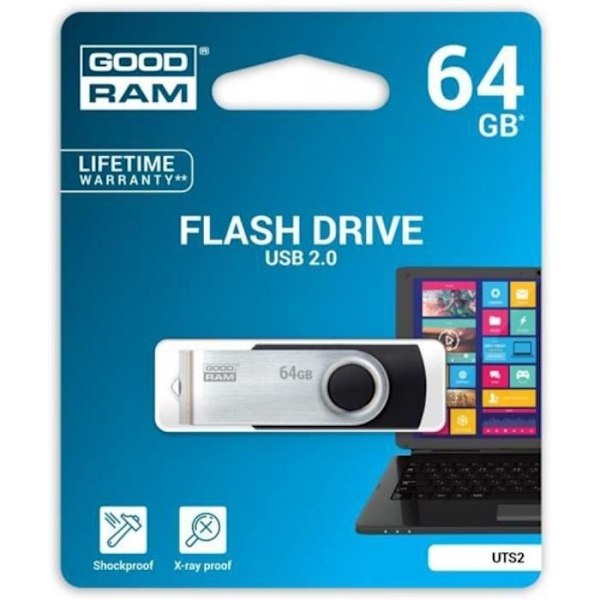 USB nøgle - GOD RAM - UTS2 - 64 GB - USB 2.0 Sort