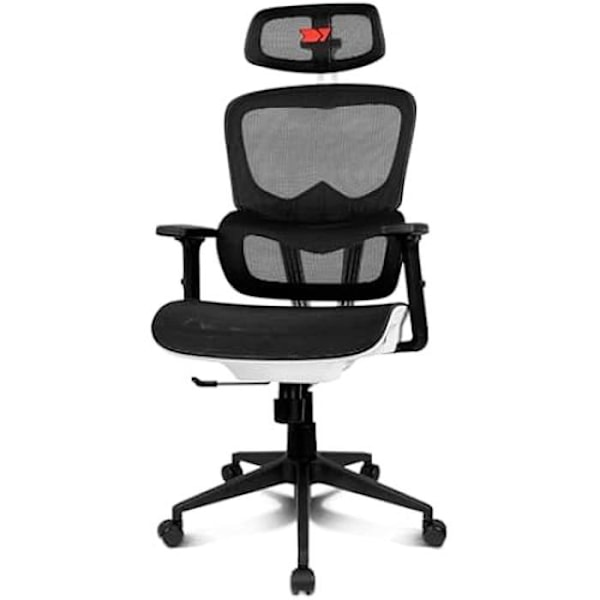 Drift Gaming DRAIR200 - Professionel spillestol, mesh af høj kvalitet og forstærket polymer, polstrede armlæn Svart vit