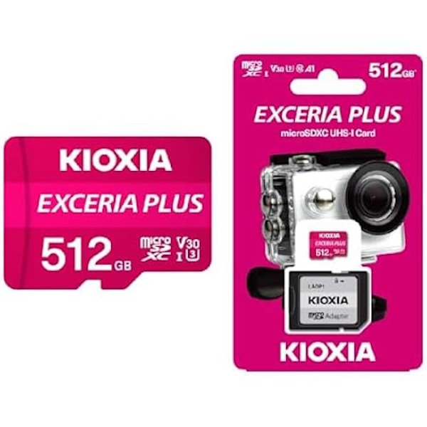 Hukommelseskort - Kioxia - Exceria Plus U3 V30 - 512 GB - Klasse 10 - microSD