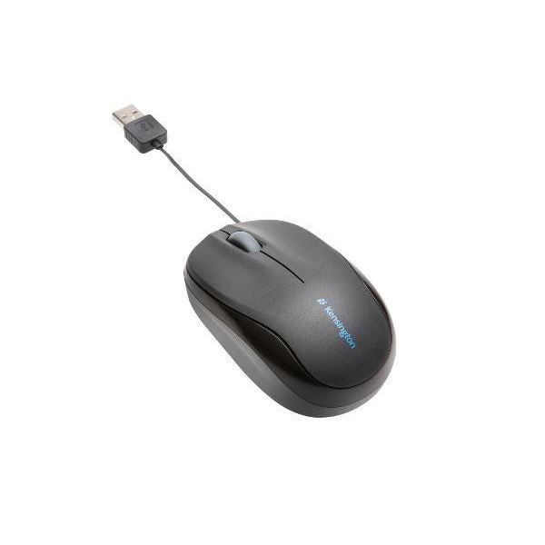 Kensington indragbar optisk USB-mus med kabel Svart