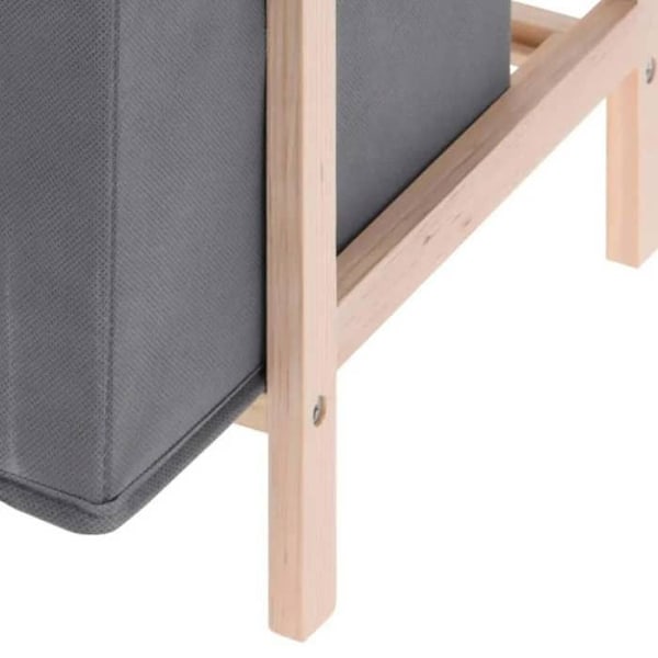 Opbevaringsskab H&S Collection med 3 opbevaringskasser - Mørk grå - Klassisk - Tidløst