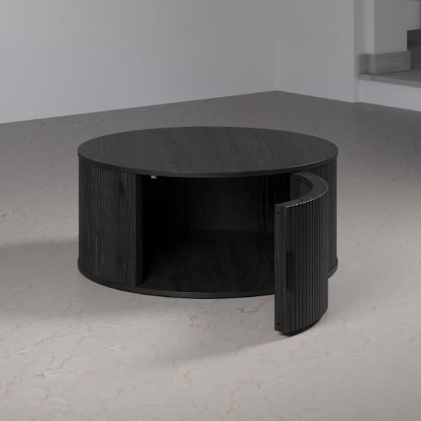 "Bordbord - Rund - I MDF - Sort - Essentiel - Diameter 80 cm Højde 36 cm - RONIN" grå ek