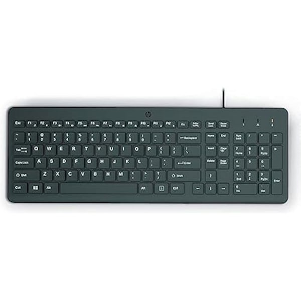Tastatur - HP - 150 - Kabel - USB - QWERTY - Membran Sort