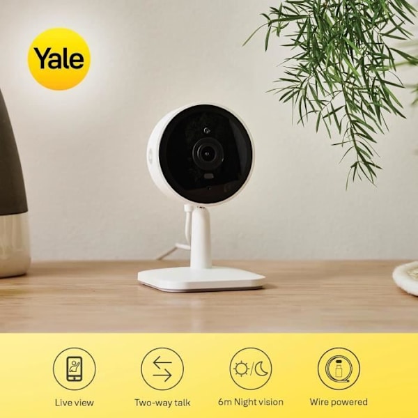 Yale WiFi-inomhuskamera Full HD med nattseende och tvåvägds audio