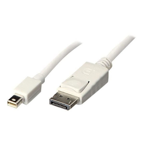 Mini-DP til DisplayPort adapterkabel 2m - LINDY - Hvid - Afskærmet