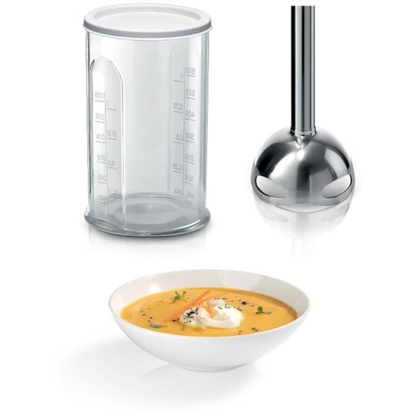 BOSCH ErgoMixx 600W stavblender - Hvid/Grå - 12 gear + turbo - Minihakker medfølger