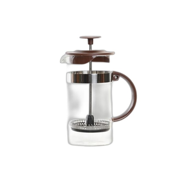 Fransk presskaffebryggare - DKD Home Decor - Borosilikatglas - Rostfritt stål - 2 koppar - Brun brun/transparent