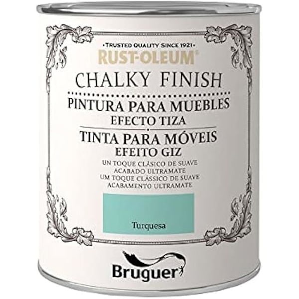 Møbelmaling - RUST-OLEUM - Kridtfinish - Turkis - 0,75 L Turkos