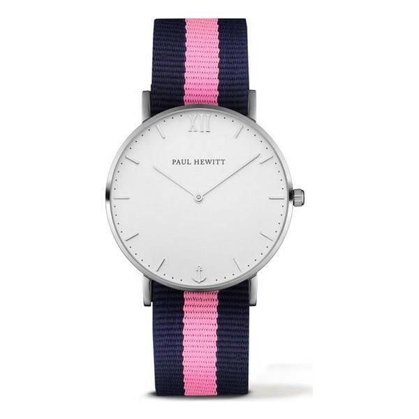 Klocka - Paul Hewitt - PH-SA-S-ST-W-NLP-20 - Ø 39 mm - Kvarts - Nylon Blå, Rosa, Silver