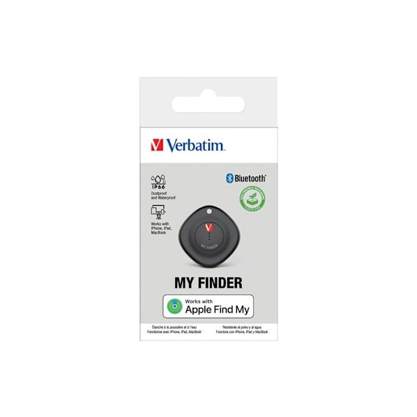 Forbundet nøglering - Verbatim - My Finder - Bluetooth 5.2 - NFC - IP66 svart