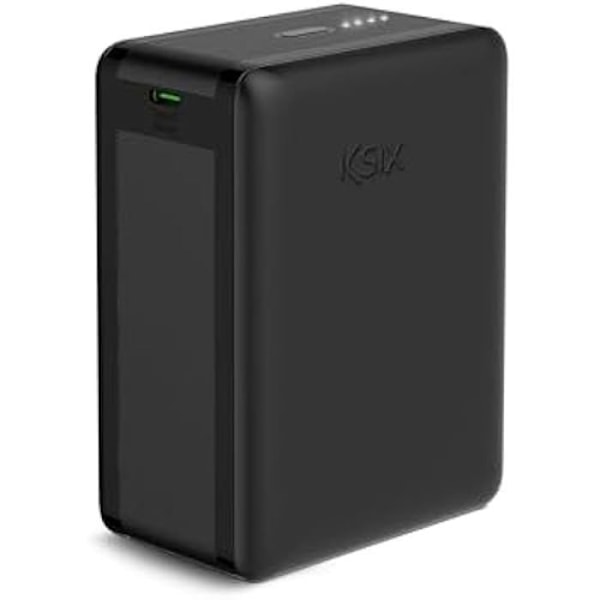 Powerbank Ksix Mini Lithium Polymer 10 000 mAh 10 W USB-A till USB-C-kabel medföljer Simultan Charging Black (Nano, 30 000 mAh) Svart