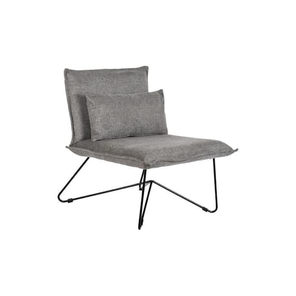 Urban style lænestol i metal, grå polyester, sort - Farve: SORT