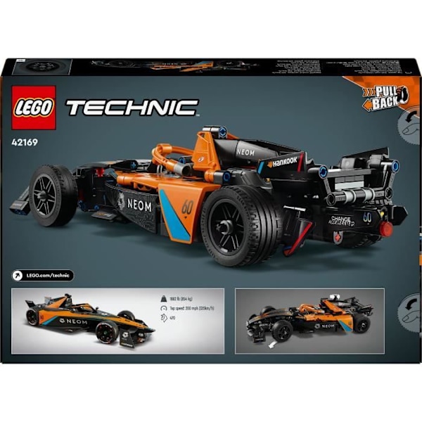 LEGO Technic 42169 NEOM McLaren Formel E racerbil, billegetøj, kreativ legegave