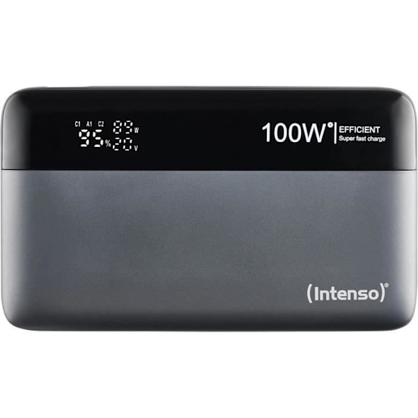 Intenso Powerbank HE20000 Ulkoakku Power Delivery 100 W, 20 000 mAh, Harmaamusta