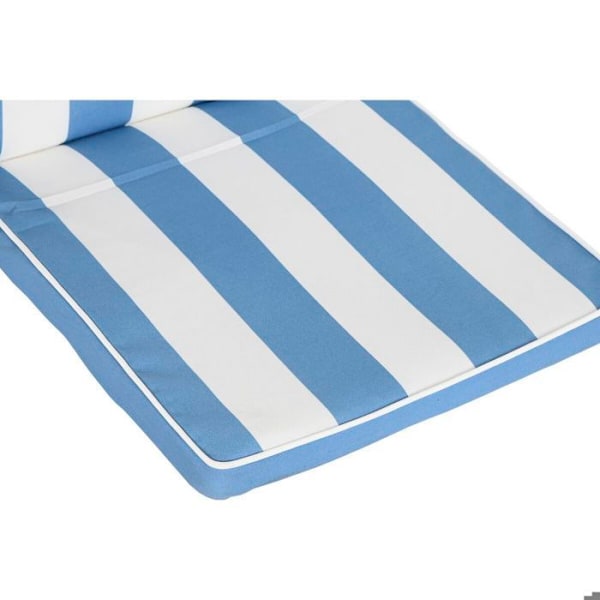 Stolsdyna - DKD Home Decor - Randig - Vattentålig - Polyester - Rektangulär vit/himmelblå