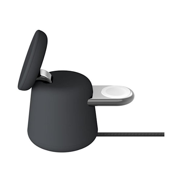 Lade station - MagSafe - 2-i-1 - Hurtig opladning - Oplad AirPods - Grå/Sort Kul