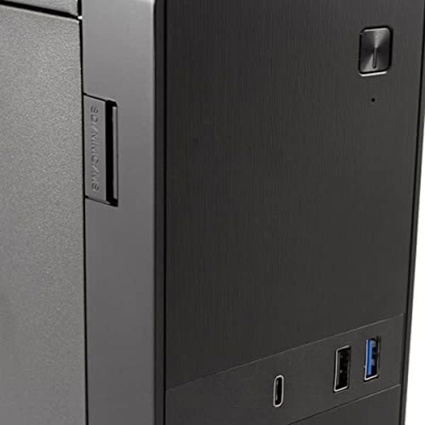 CoolBox T310 - Micro ATX Slim PC taske med BASIC500-GRS kilde. USB-C, USB 3.0 og front SD-kortlæser, understøttelse af
