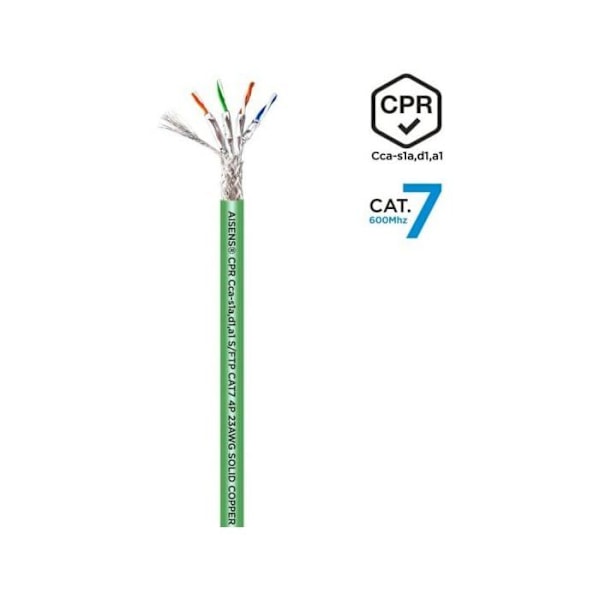 AISENS A146-0667 Cat.7 600 MHz S/FTP AWG23 netværkskabel, grøn, 305m Grön