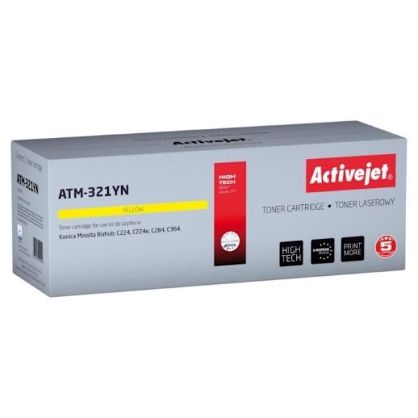 Tonerpatron - Activejet - ATM-321YN - Gul - Kompatibel - 25000 sider