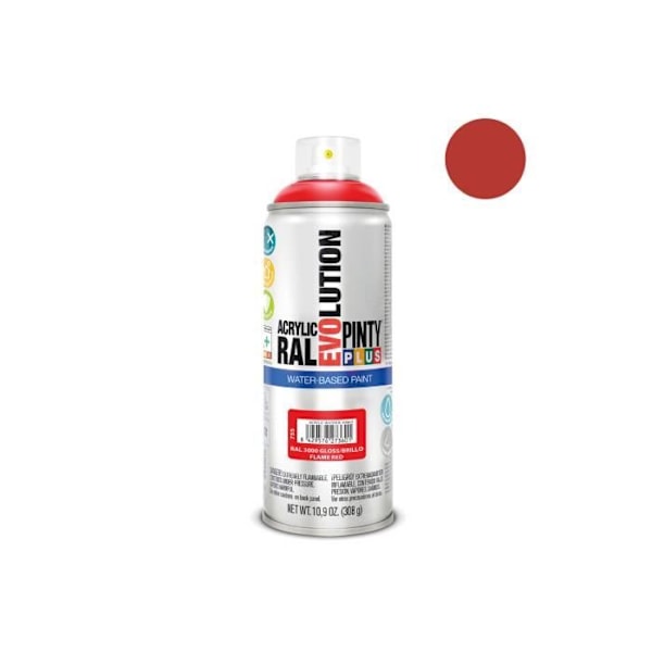 Sprayfärg - GENERISK - Pintyplus Evolution - 520cc - Eldröd - Vattenbaserad röd eld