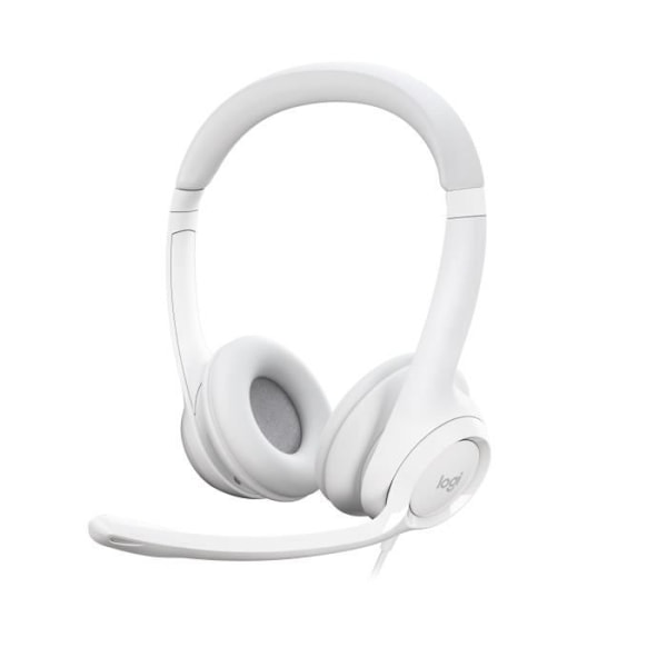 Hörlurar - Kabelansluten - Logitech - H390 - Stereo, Integrerad mikrofon, Brusreducering - Vit Vit