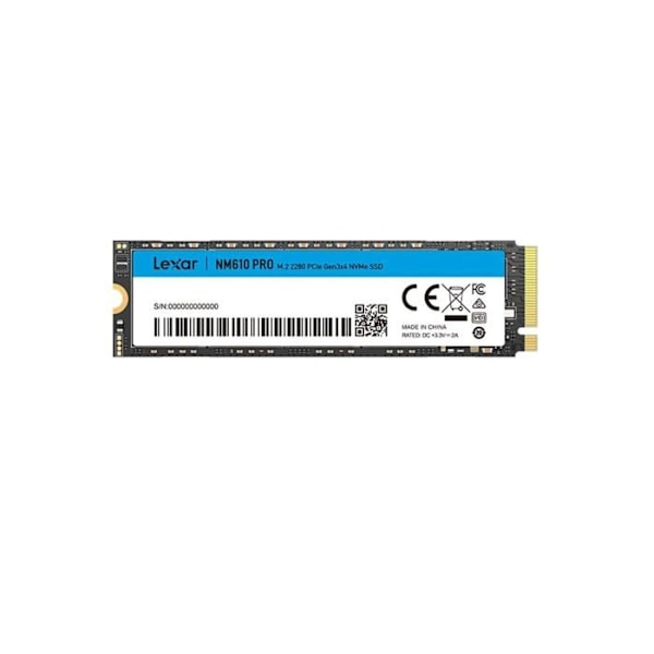 SSD-harddisk - Lexar - NM610 Pro - 1To - NVMe - M.2 2280 - 3300 Mo/s