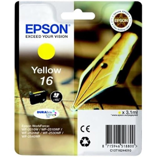 Blækpatron - EPSON - WF2010 - Gul - Kompatibel - 165 udskrivbare sider