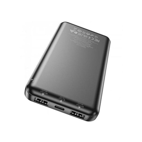 hoco Power Bank batteri ultra tynd 10000mAh USB x2 sort
