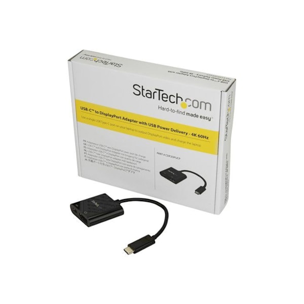 USB-C - DisplayPort - MUKI - Parade PS171 - 4K 60 Hz - USB Power Delivery - Musta musta