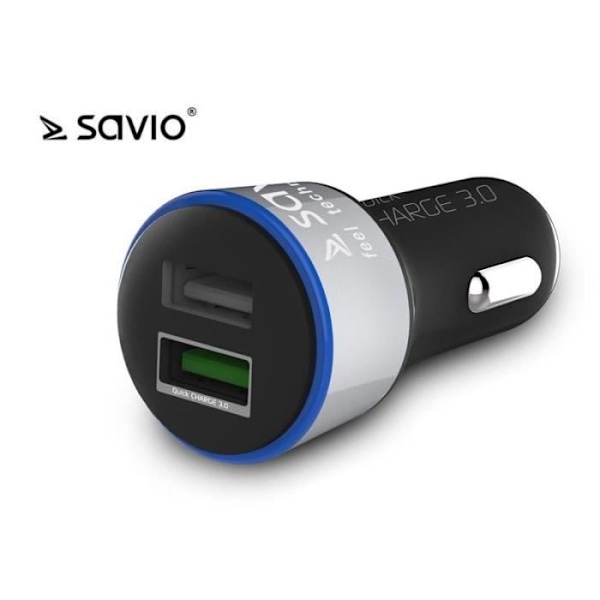 Savio Car Quick Charge -laturi Savio SA-06-B 3.0A 2xUSB