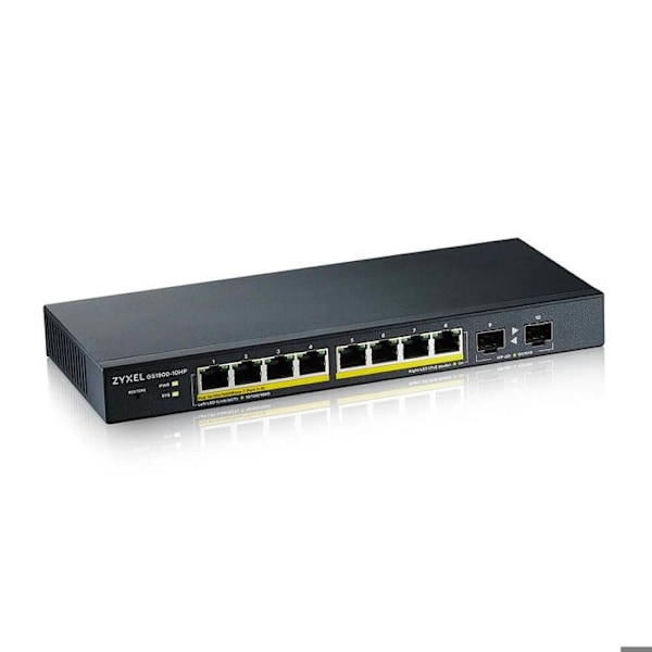 Switch - Zyxel - GS1900-10HP - 8 porte LAN - PoE - Uden ventilator
