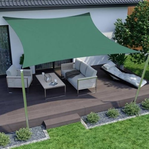 Skygge-sejl - FAURA - Firkantet - 150 g/m² - 5 x 5 m - UV-beskyttelse Grön