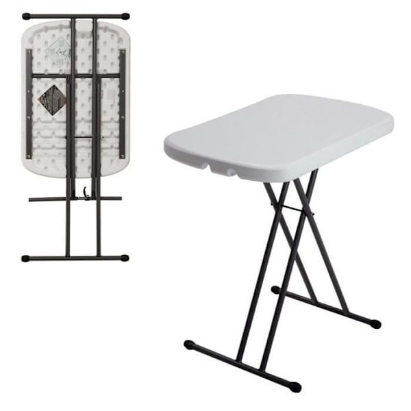 Ultra-resistent multifunktionelt klapbord for livet - LEVETID - 66x46x61 / 66/71 cm - Rektangulært - Hvid