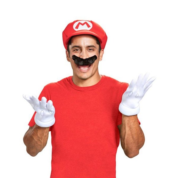 Mario Aikuiset Asusteet Röd, mörkbrun, vit