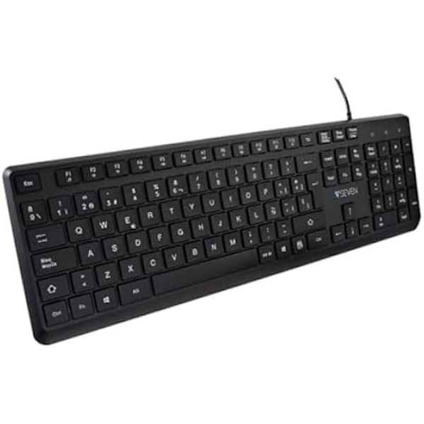 V7 KU350ES Spansk USB Keyboard Sort Sort