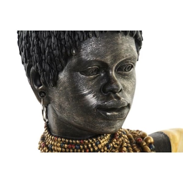 Afrikansk dekorativ figur 26 x 20 x 42 cm svart kolonial beige (2 enheter)