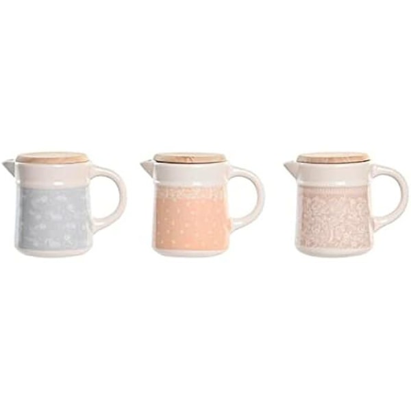 Fedt til kød eller fisk - DKD HOME DECOR - Standard - MDF Træ - Stål - Stentøj rosa, blå, gul