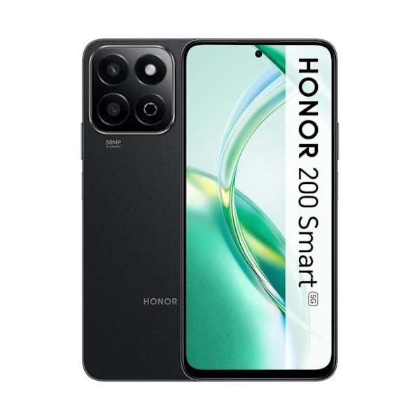 Honor 200 Smart 5G 4 Go/256 Go Musta (Keskiyön Musta) Kaksois SIM musta