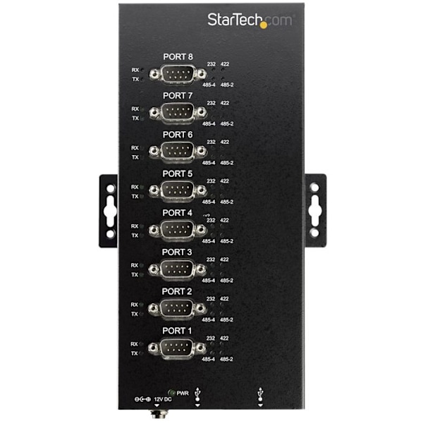 STARTECH 8-porttinen teollinen USB-sarja-RS232/RS422/RS485-keskitin sähköstaattisella suojauksella (ESD) 15kV - USB - PC