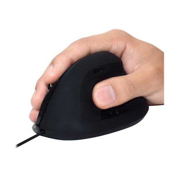 Ewent EW3157 optisk ergonomisk mus - Sort - 6 knapper - Kablet