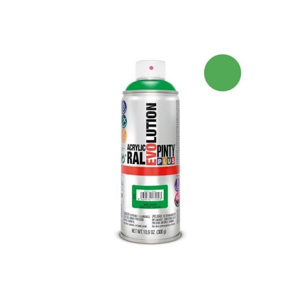 Akrylfärg - GENERIC - Pintyplus Evolution - 520cc - Ral 6018 - Grön Gul Grön gul