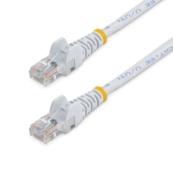 Cat5e UTP netværkskabel uden krog - 50 cm Hvid - Anti-snag RJ45 Ethernet ledning - Patch kabel - STARTECH