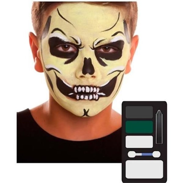 Børneskelet Makeup Kit Halloween-temafester - Sort